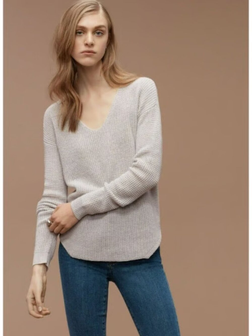 Wilfred Free Birch 100% Merino Wool Waffle Knit Isabelli Sweater